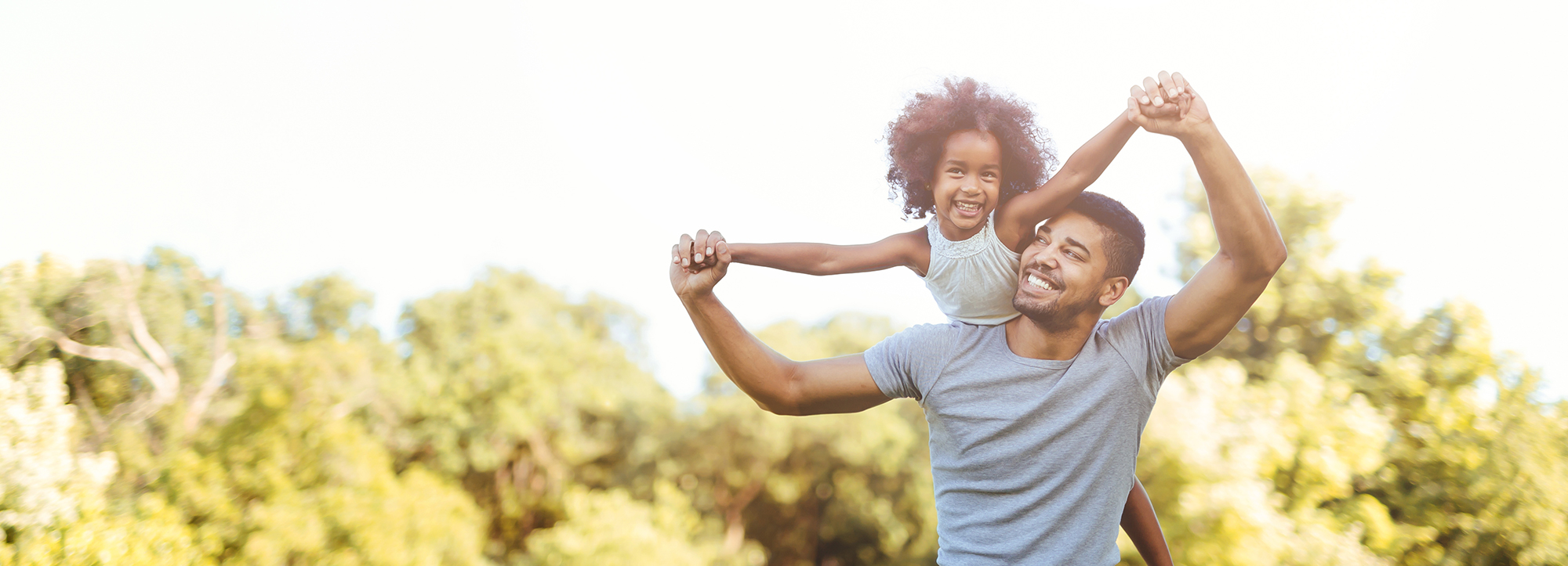 happy daughter and father